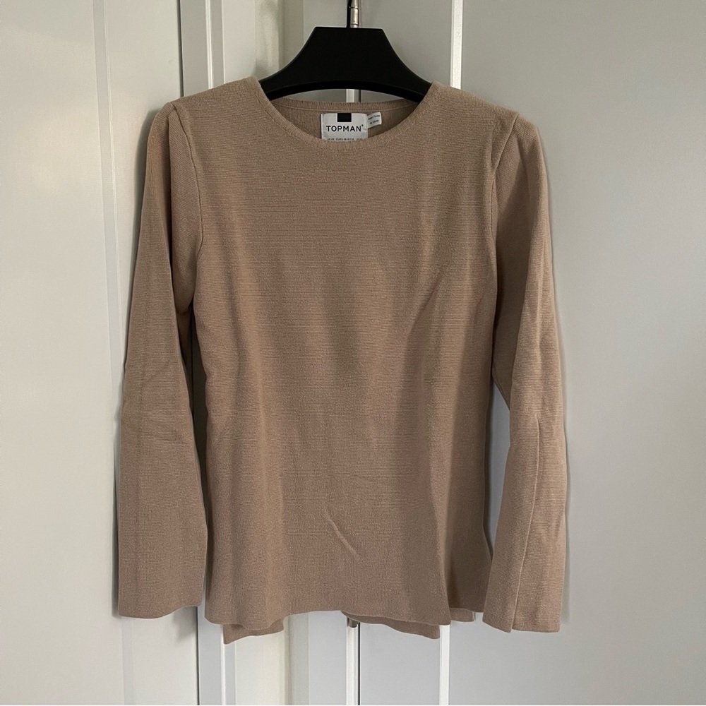 Topman Men’s Beige Long Sleeve Sweater